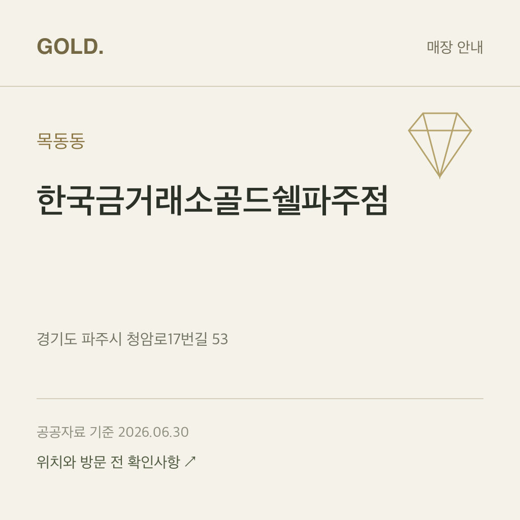 목동동 한국금거래소골드쉘파주점
